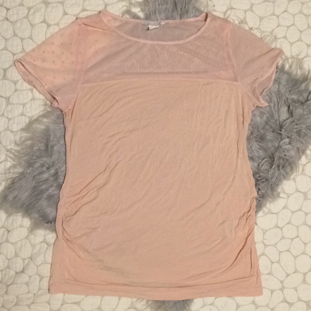 H&M Light pink fitted large maternity blouse